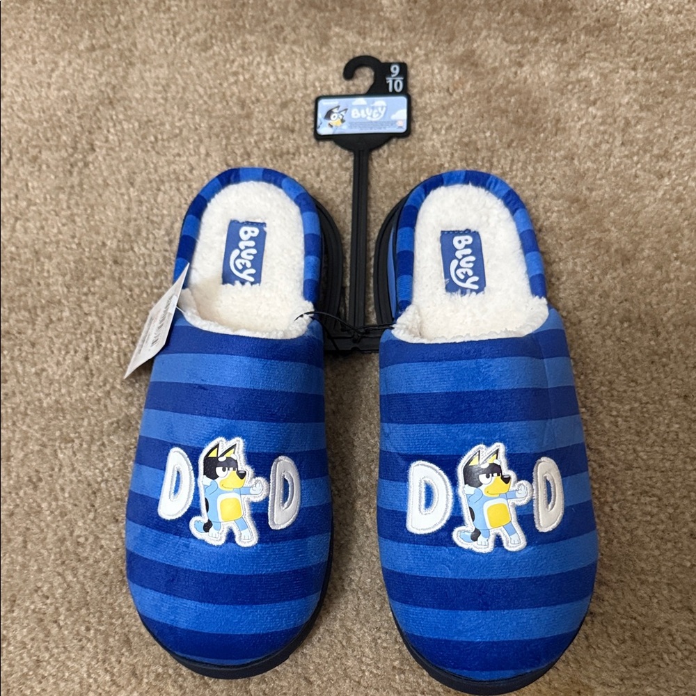Bluey Blue Striped Slippers
